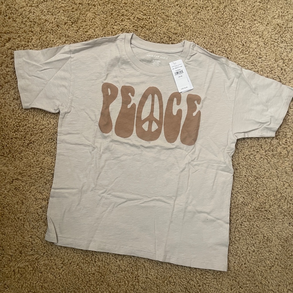 American Eagle t-shirt • PEACE• brand new with tags - size XS